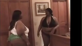 3 Sexy black bbw's smash and drag inflate white man!Pre